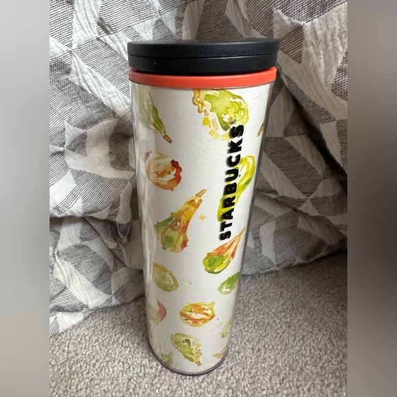 Starbucks Other - Starbucks 16 OZ Coffee Mug Twist Lid Tumbler Cup Leaves Gourd Pumpkin 2017 New